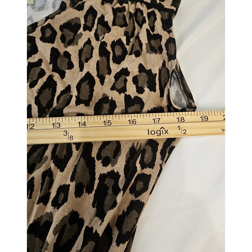 LOFT Ann Taylor Leopard Print Sleeveless Fit Flare Dress XS Tan Black Grey - Picture 4 of 6
